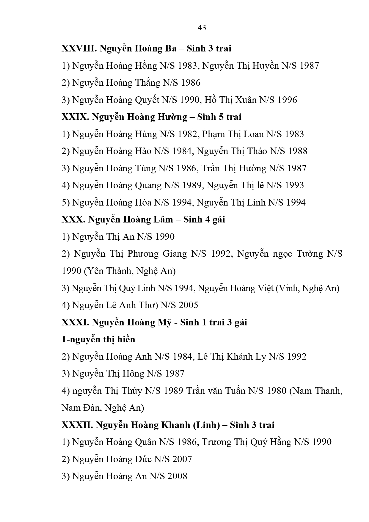 Gia Phả Họ Nguyễn Hoàng